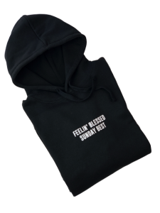 SUNDAYBEST_00.png, bluza chrzescijanska, chrześcijańska odzież, bluza z kapturem, czarna bluza sunday best, feeling blessed, Hope, hopeclothes, Urban preacher, Christian streetwear, hoodie,
